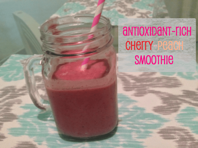 Antioxidant rich cherry peach smoothie