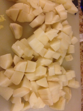 chopped potatoes